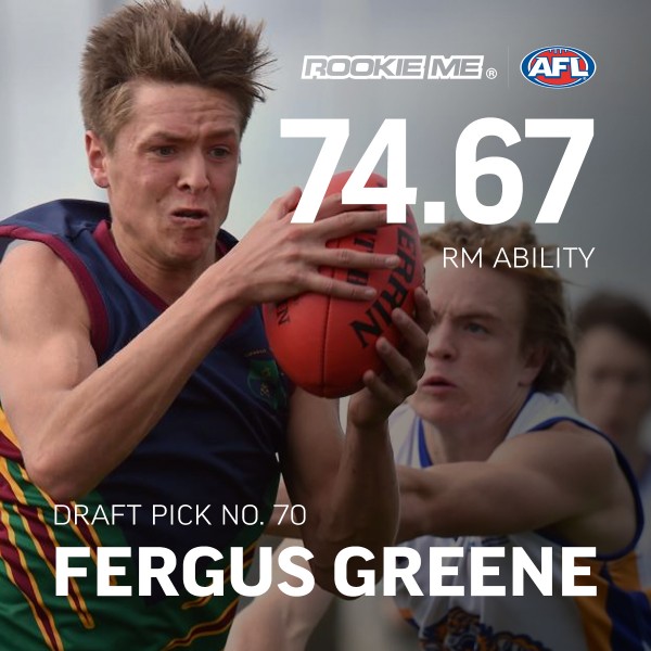 Fergus Greene, RM Ability on the Rookie Me online system. Source: RM Media Draft Card Fergus Greene drafting results 2016 RM